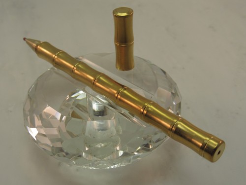 Solid brass bamboo roller ball - bamboo,
